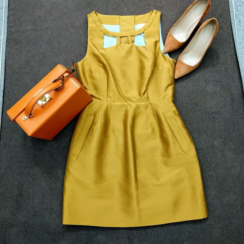 NEW Anthropologie Maeve Chardonnay Cut Out Dress